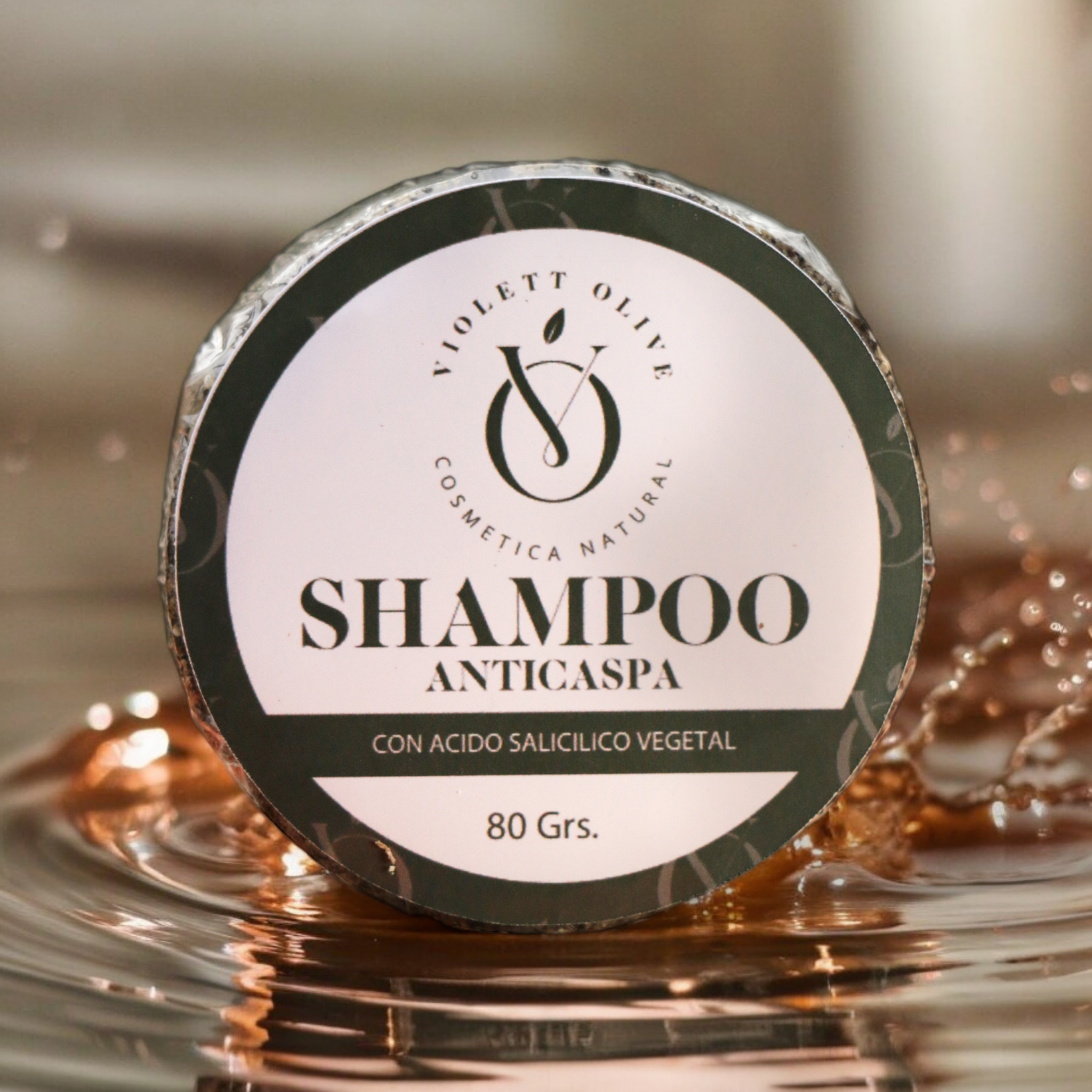 Shampoo Anticaspa En Barra Violett Olive Cosmética Natural Vegana y Orgánica