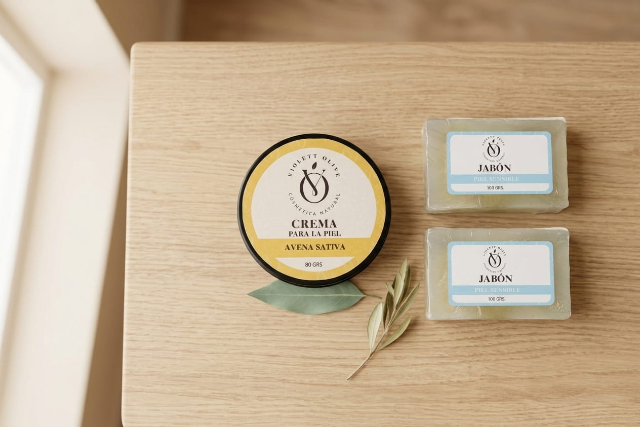 Kit Nutritivo cosmetica Violett Olive Cosmetica Natural piel sensible