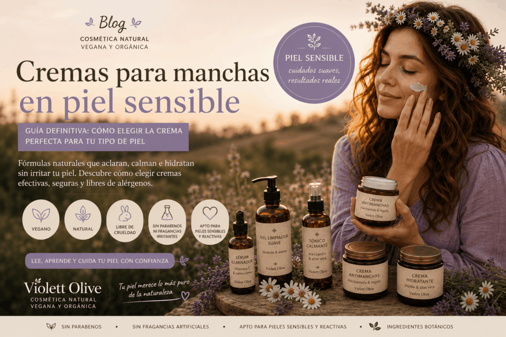 crema para las manchas piel sensible cosmetica vegana violett olive