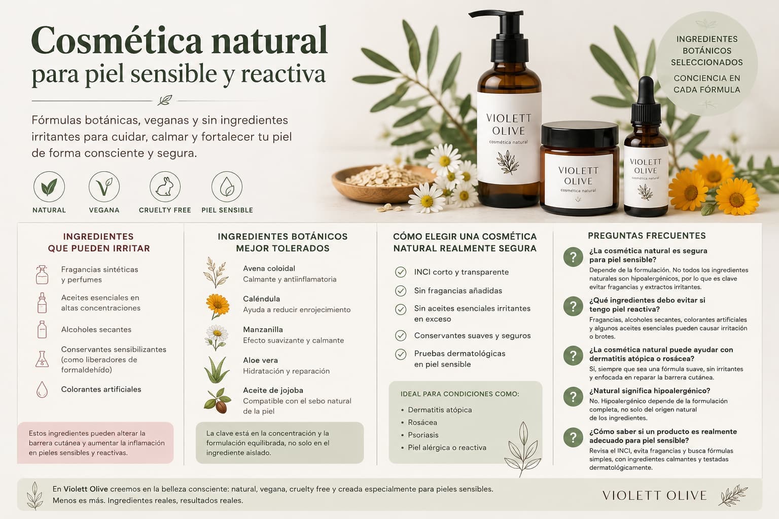 Cosmética natural para piel sensible