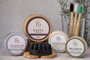 Kit Higiene Ecológica Rutina Zero Waste Violett Olive cosmética natural piel sensible