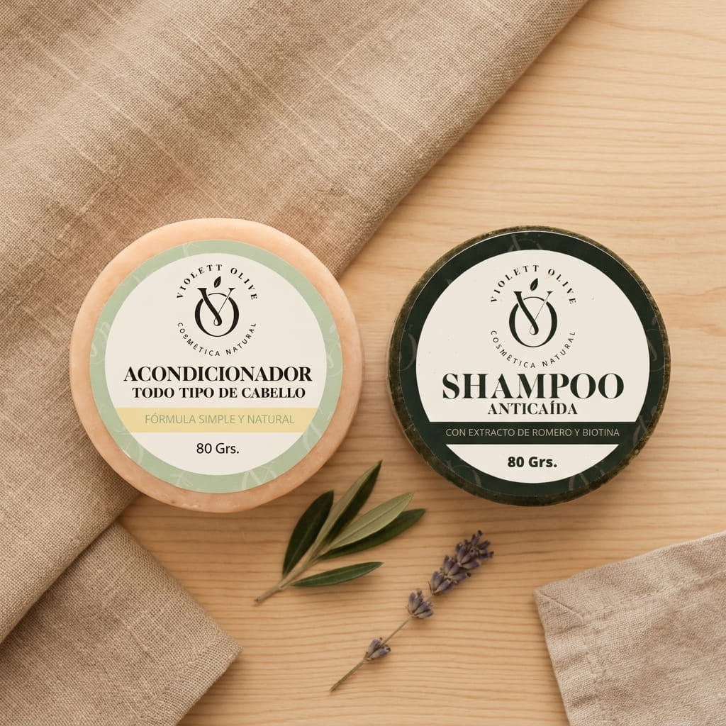 Kit Anticaida Solido Violett Olive Cosmetica Natural piel sensible