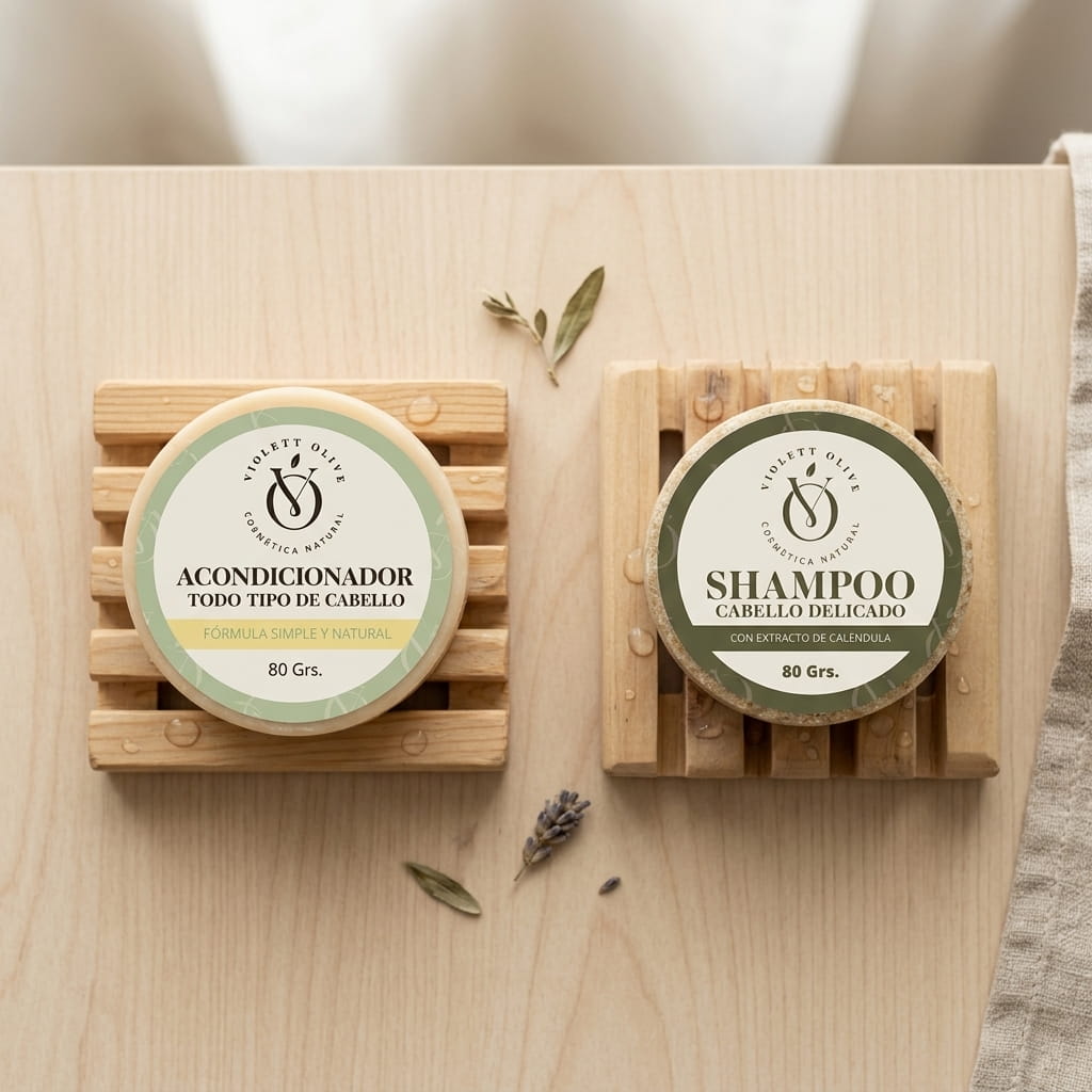 Kit Cabello Delicado Violett Olive Cosmetica Natural piel sensible