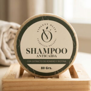 shampoo anticaida barra Violett Olive Cosmetica Natural piel sensible