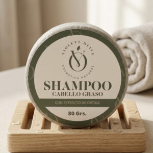 shampoo cabello graso barra Violett Olive Cosmetica Natural piel sensible